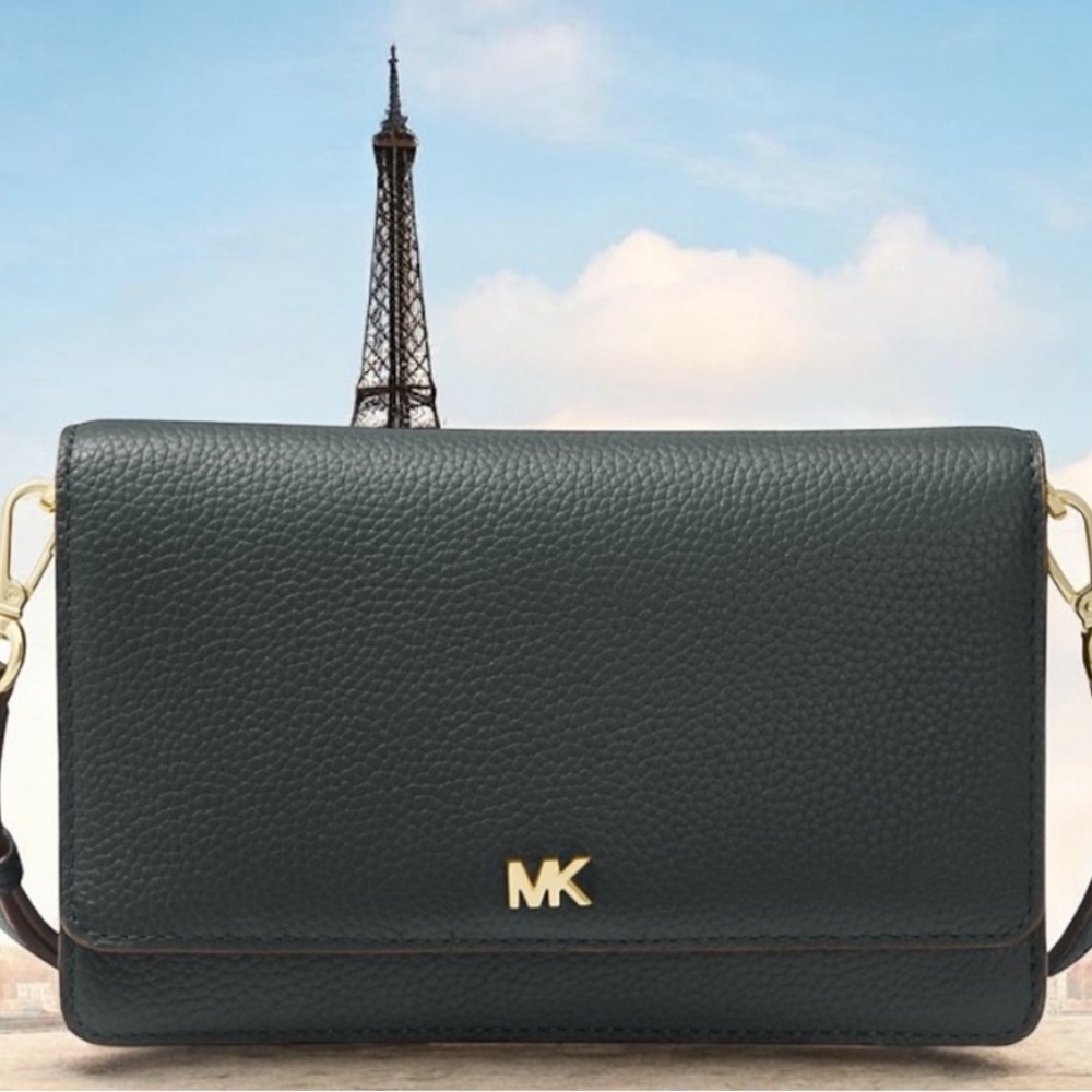 Michael Kors Dark Navy Pebbled Leather Convertible Crossbody Bag - Picture 6 of 15
